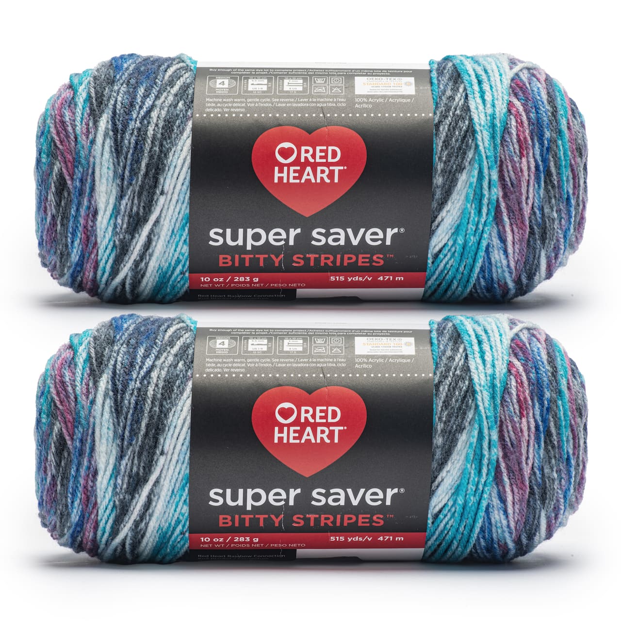 2 Pack Red Heart® Super Saver® Bitty Stripes™ Yarn